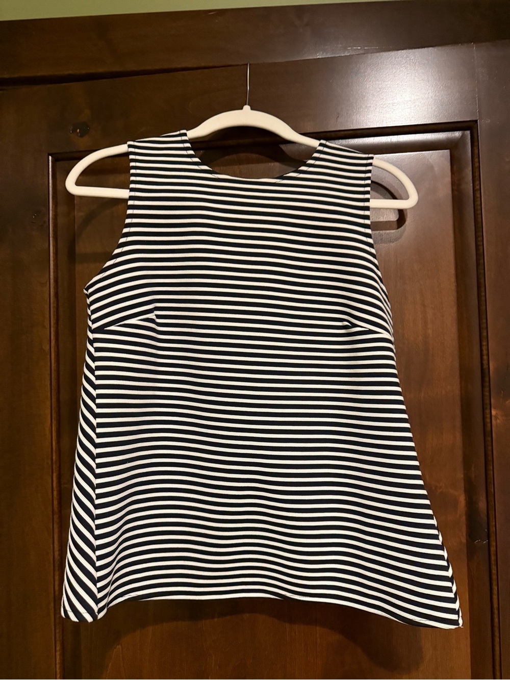 Banana Republic Black and White Striped Tank Top with Cutout on Back